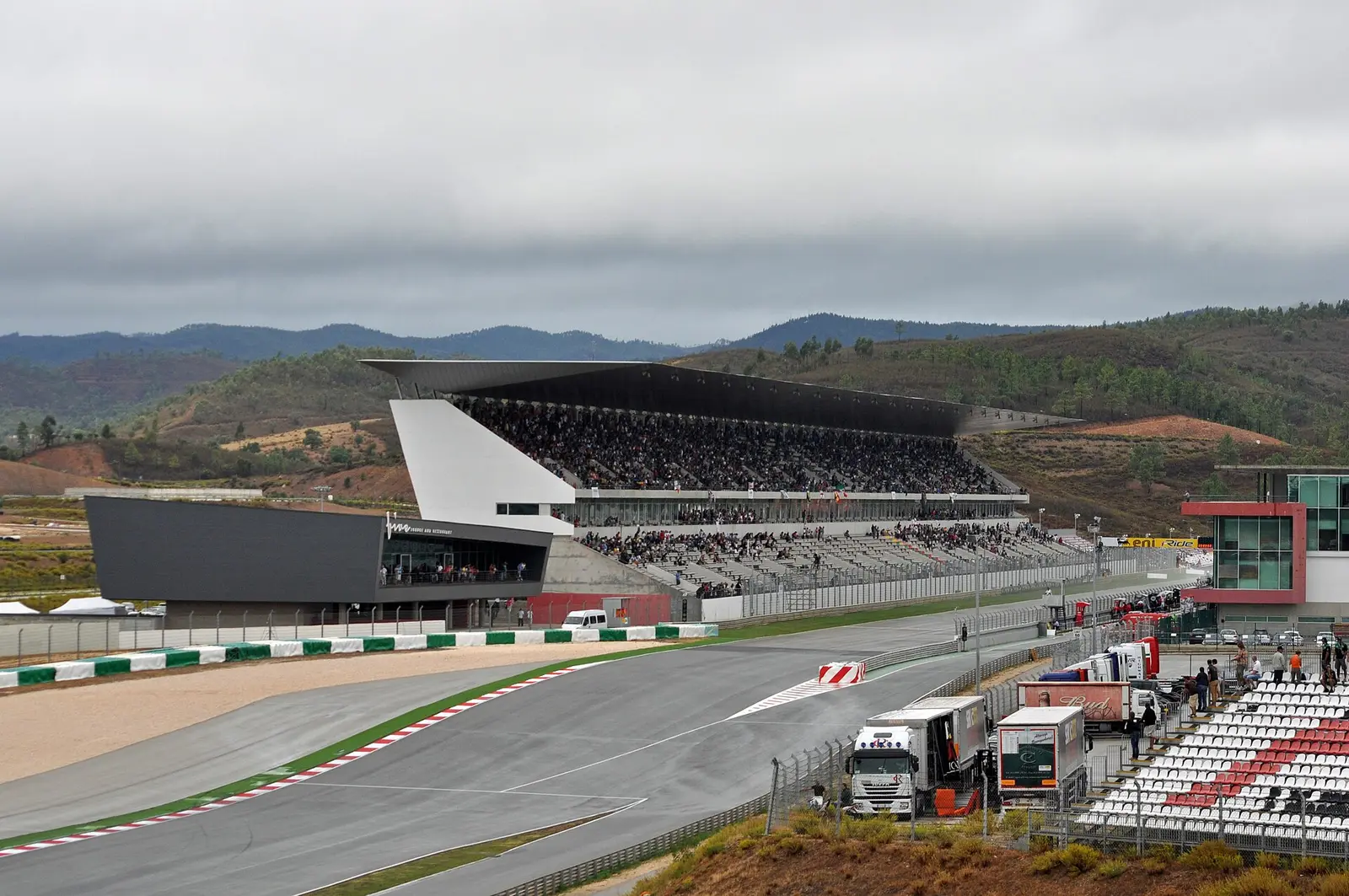 Main grandstand and track at the Algarve International Circuit near Portimao